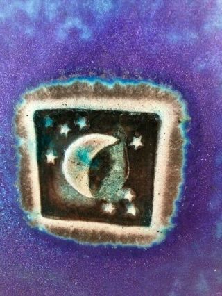 Vintage Michael Cohen Handcrafted Stoneware Tile Hot Plate Wall Astrology Moon