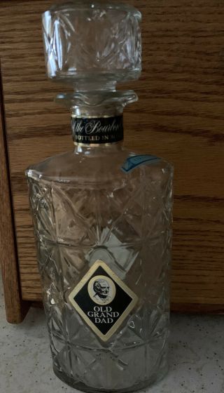 Vintage Old Grand Dad Whiskey Bottle Decanter 4/5 Empty Old Granddad