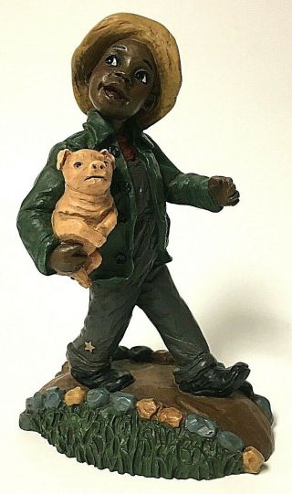 Vintage Daddy’s To Market Limited Edition Keepsake Black Americana Boy Figurine