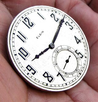 Antique 15 Jewels 12 Size Pocket Watch Movement Elgin