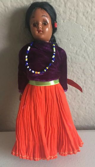 Vintage Native American Doll W/sleepy Eyes
