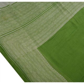 Tcw Vintage 100 Pure Cotton Sarees Green Floral Printed Sari Craft Fabric