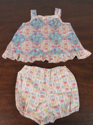 Vintage Toddler Baby Sun Dress & Panties Cheery Fabric