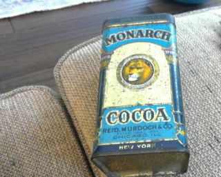 Vintage Monarch Cocoa Tin Unique And Colorful