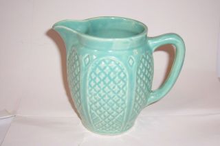 Vintage Robinson Ransbottom Pottery Pitcher Light Green/blue Textured