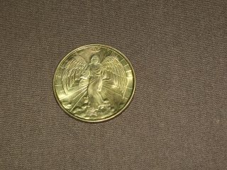Vintage Christian Gold Colored Religious Angel Wings Halo Coin Medal