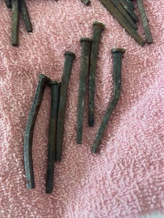 Antique rusty Square Head Nails 2.  5” Crafts 35 Qty 3