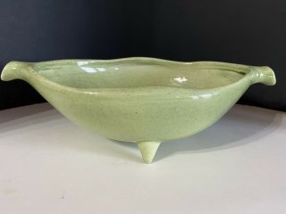 Euc Red Wing Pottery Speckled Green 3 Legged Bowl Number 1495