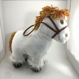 1984 Cabbage Patch Kids Plush Pony Horse Coleco White Spotted Brown Orange