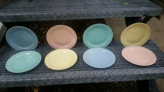 Vintage Set Of 8 Ts&t Taylor Smith Lu - Ray Pastels 6 3/8 " Bread/dessert Plates