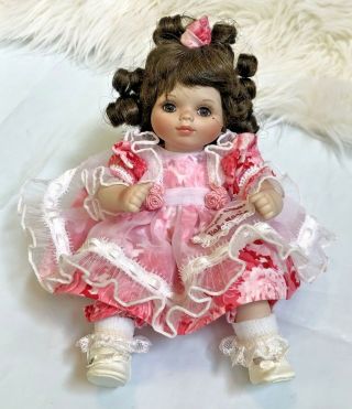 Marie Osmond 8  Paper Roses Baby Marie " Tiny Tot Porcelain Doll Signed 2002