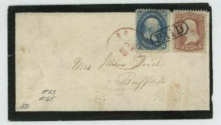Mr Fancy Cancel 63,  65 Carrier Rate Mourning Ladys Cover Red Boston Dcds,  Paid