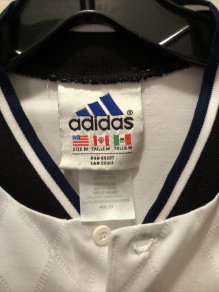1990s Vintage Adidas Football Soccer Jersey Collar Shirt Men Size M White