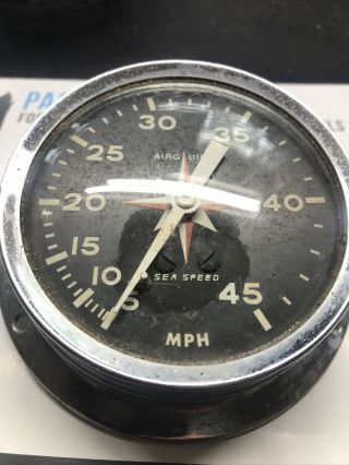 Vintage Airguide Sea Speed Marine Boat Speedometer 0 - 45MPH 4787 CHROME 3