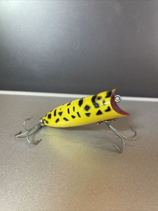 Heddon Baby Lucky 13 Ycd Yellow Coach Dog Vintage Fishing Lure - Rare