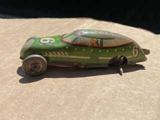 Marx Toys Tin Wind - Up Racing Car No.  6 Vintage