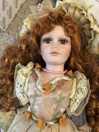 Samantha Medici Porcelain Doll Red Hair Brown Eyes