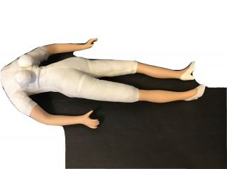 Porcelain Doll Body Stuffed Muslin Torso W/arms - Legs - 16”tall - White Hi Heels (d15)