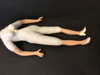 Porcelain Doll Body Stuffed Muslin Torso W/Arms - Legs - 16”Tall - White Hi Heels (D15) 2