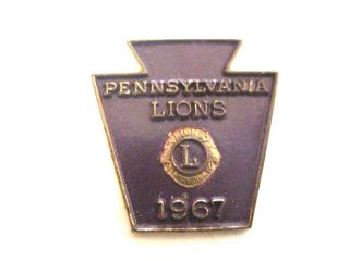 Lions Club Pin Vintage Rare 1967 Pennsylvania Pa Purple State Pins