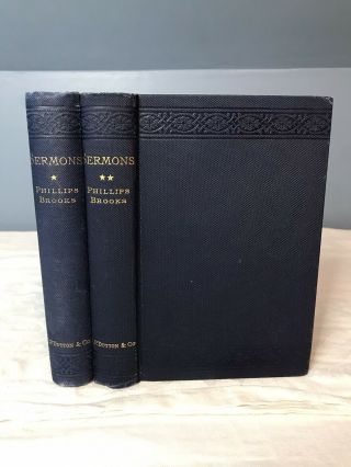 1895 Antique Sermons By Phillips Brooks From E.  P.  Dutton & Co 2 Vol Hardcover