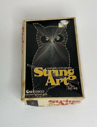 Vintage 1977 String Art Owl 5803 Ship Shop 5 X 7 Thread Design Kit Velour Velvet