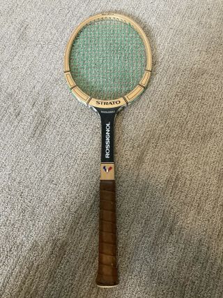 Strato Tournament Rossignol Vintage Wood Tennis Racquet Made In Usa 4 7/8 ?