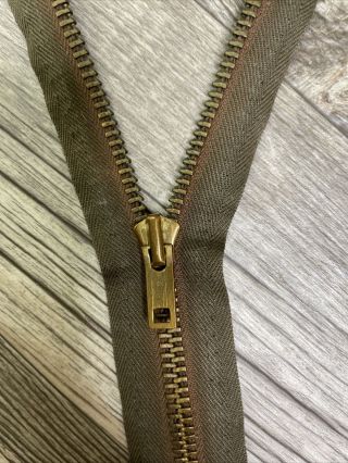 Vintage Talon Brass Heavy Zipper 21 " Brown Usa