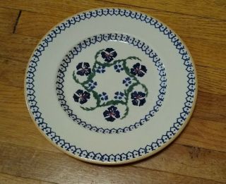 Nicholas Mosse Pottery Ireland Salad Lunch Dinner Plates 8.  5 " Blue Pansy