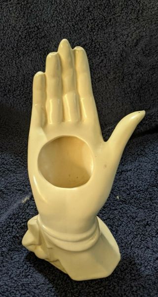 Vintage Ladies Hand Vase,  Porcelain,  8.  5 " Tall.  Elegant Slender Hand.