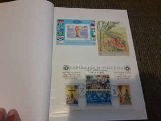 Blue 10 X 8 Inch Stamp Book - Filled - Old Uk Stamps,  International 4
