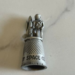 Vintage Kennedy Space Center Thimble Astronaut Shuttle Fort Pewter Usa
