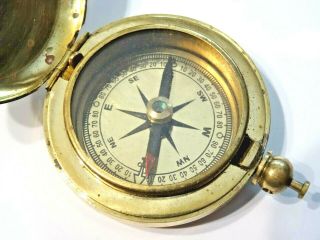 Compass Vintage Heavy Brass Compass With Twist Top Closure Well Made