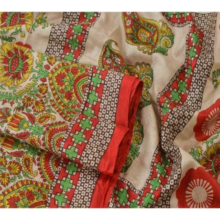 Sanskriti Vintage Sarees 100 Pure Silk Printed Indian Sari Craft Decor Fabric 2