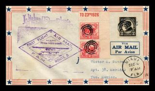 Dr Jim Stamps Miami Florida First Flight Air Mail Fam 5 Backstamp Us Cover