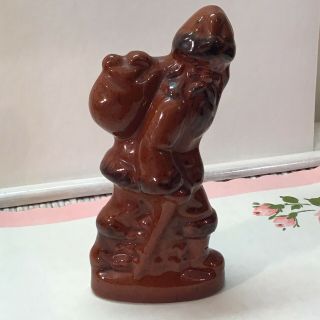 Ned Foltz Reinholds Pa Red - Ware Pottery Santa With Sack Walking Signed
