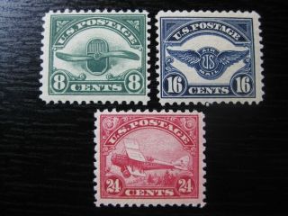 United States Sc.  C4 - C6 Airmail Stamp Set Scv $182.  50