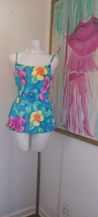 Vintage Cole Of California Skirted Swimsuit Sz 12