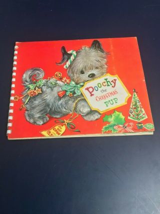 Poochy The Christmas Pup Vintage Pop - Up Book Dogs 1950 