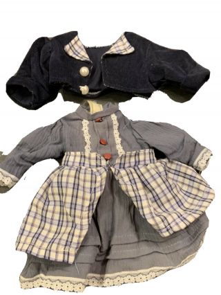Vintage doll dress Plaid Skirt / W Jacket For 10” Porcelain doll 2