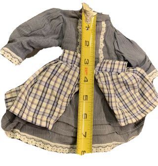 Vintage doll dress Plaid Skirt / W Jacket For 10” Porcelain doll 3