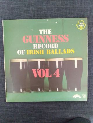 Vtg The Guinness Record Of Irish Ballads Volume 4 Lp W Words Vg - Nm,  Play Graded