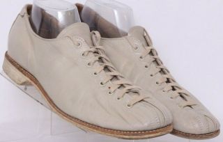 Hyde Vintage Bowling Shoe Tan Leather Lace Up Split Toe Shoes Men 