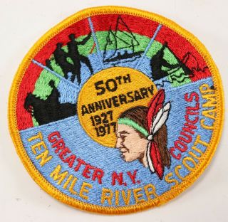 Vintage 1977 Ten Mile River Scout Camp Greater Ny Boy Scouts America Camp Patch