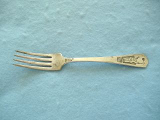 VINTAGE IMPERIAL SILVER PLATE CHILDRENS FORK - CLOWN WITH BALLOON PATTERN 2