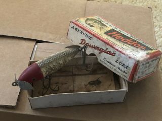 Vintage Heddon Wounded Spook Fishing Lure With All Hooks & Box