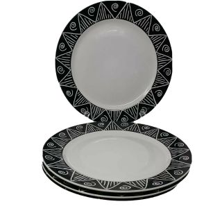 Majesticware By Oneida Stoneware “shadow” Dinner Plates 10 3/4 " Set Of 4