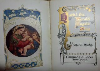 Antique C Wesley Hark The Herald Angels Sing Illuminated Altered Art