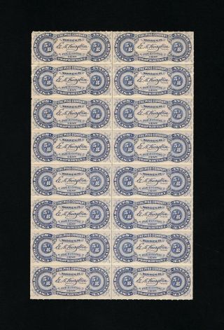 Scott Rs303r Block Of 16 - Private Die Medicine The Piso Company Rouletted 5½