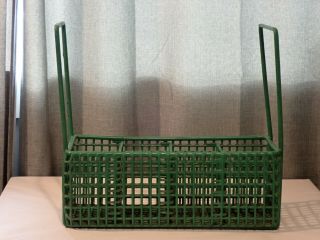 Vintage Green Rubber Coated 8 Compartment Metal Basket